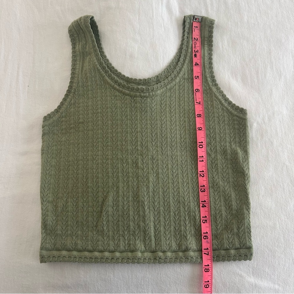 House of Harlow 1960 Sage Green Knit Crop Tank Top Women’s M - Picture 4 of 5